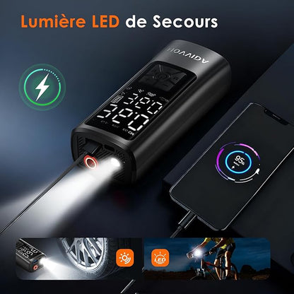 Gonfleur de Pneus Portable Intelligent – Rechargeable & Ultra Puissant